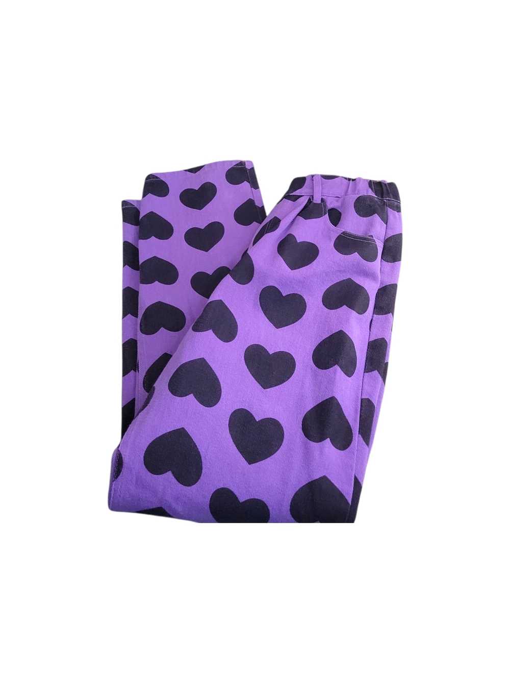 Lazy Oaf Purple Pants with Black Heart Detail